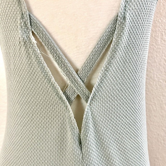 Flawless Green Fit & Flare Shirt Sun Dress Size Small Thin Knit Light Open Back - Picture 8 of 15